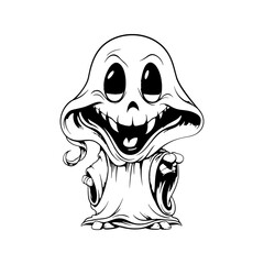 cute Grim reaper cartoon characters . Halloween concept . Isolate white background . Vector