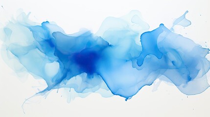 Fototapeta na wymiar Blue Watercolor Blot Texture.