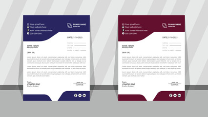 For Your Project, Use This Abstract Corporate Business Style Letterhead Design Vector Template. Elegant flat design that is simple and clean, ready for printing vector.