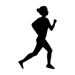 silhouette of running person