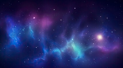 Obraz premium Starry Night in Space Realistic Cosmos with Shining Stars and Milky Way.