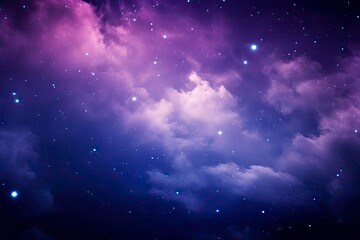 Naklejka premium The Milky Way in Purple Hues with Stars, Set Against a Dark Sky-Blue and Light Brown Palette.