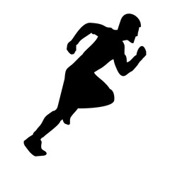 silhouette of running person