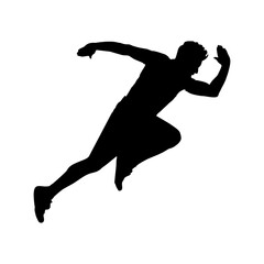 silhouette of running person