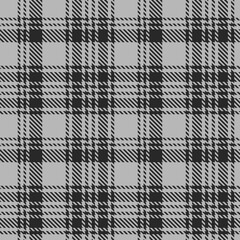 Grey Black Tartan Plaid Pattern Seamless. Check fabric texture for flannel shirt, skirt, blanket
