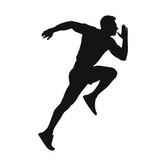 silhouette of running person