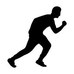 silhouette of running person