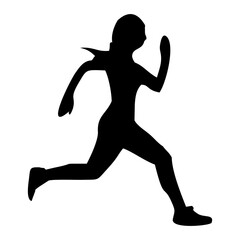 silhouette of running person
