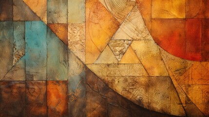 Earthy-Toned Patterns in a Mixed Media Art Background.