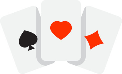 Set of aces playing cards suits, playing casino cards vector icon, Poker set with isolated cards