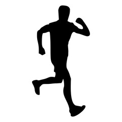silhouette of running person