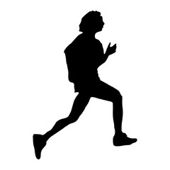 silhouette of running person