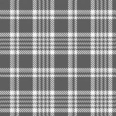 Grey White Tartan Plaid Pattern Seamless. Check fabric texture for flannel shirt, skirt, blanket
