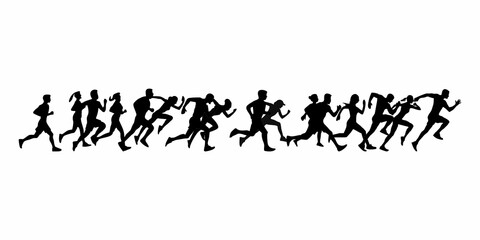 silhouette of running person