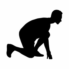 silhouette of running person