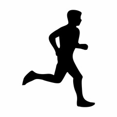 Fototapeta na wymiar silhouette of running person