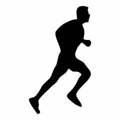silhouette of running person