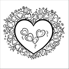 outline love icon doodle style vector illustration 
