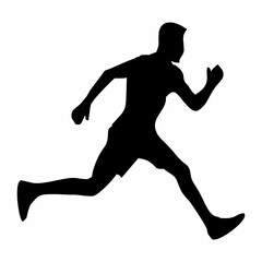 silhouette of running person
