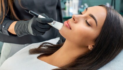 woman having a treatment, Wellness and Beauty: Young Woman Enjoying a Cosmetic Procedure