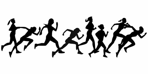 silhouette of running person