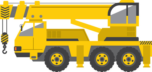 黄色の大型クレーン車のイメージイラスト
