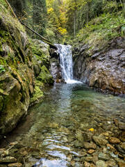 Waterfall in the Maria Valley ( Valea Mariii ) gorge, Hunedoara county, Romania