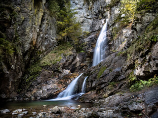 Fototapeta premium Waterfall in the Maria Valley ( Valea Mariii ) gorge, Hunedoara county, Romania