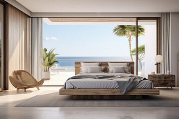 Seamless Indoor-Outdoor home with a Modern Beachfront Bedroom Aesthetic
