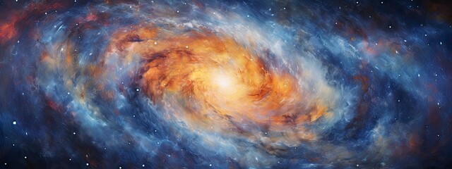 Obraz na płótnie Canvas Stellar Spiral Galaxy Amidst the Starry Depths of Space.