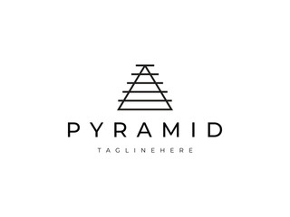 minimal pyramid triangle line logo design