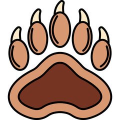 Bear Trail Illustration PNG Transparent Background