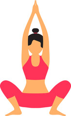 Garland pose yoga illustration