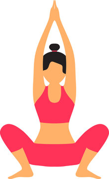 Garland pose yoga illustration