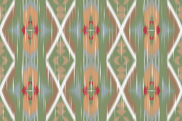 Ikat tribal Indian seamless pattern design. Ethnic Aztec African American textile decoration wallpaper. Geometric African American vector illustrations background.