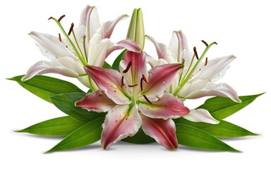 Lilies flower isolated on a white