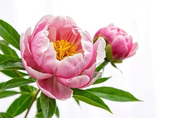 Peonies flower isolated on a white