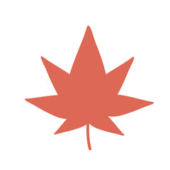 赤く染まったモミジのシルエット