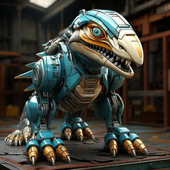 3D cartoon Spinosaurus robot