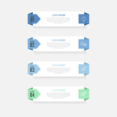 Infographics. 4 stages of development, marketing, workflow or plan. Business strategy with icons. Report and statistics diagram