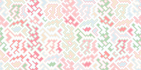 Seamless pattern of lines and abstract shapes of different sizes and shapes. Pattern for texture, textiles, banners and simple backgrounds