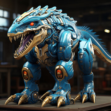 3D cartoon Spinosaurus robot