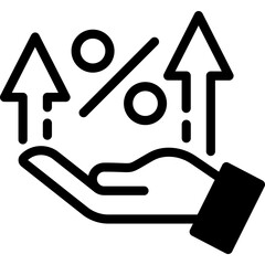 Growing Percentage Up Icon
