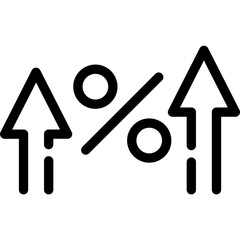 Growing Percentage Up Icon