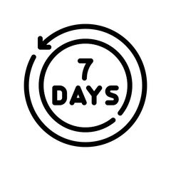 7 days line icon