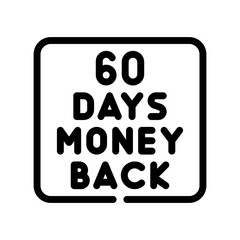 60 days line icon