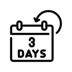 3 days line icon