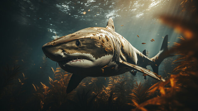 shark HD 8K wallpaper Stock Photographic Image
