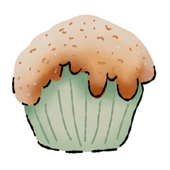 Sweet muffin hand drawing 