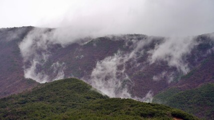 Mountains and clouds after rain